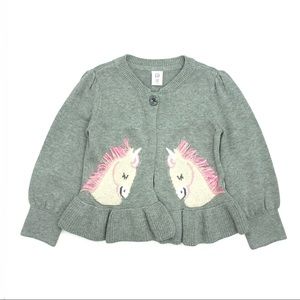 GAP | Peplum Hem Unicorn Cardigan